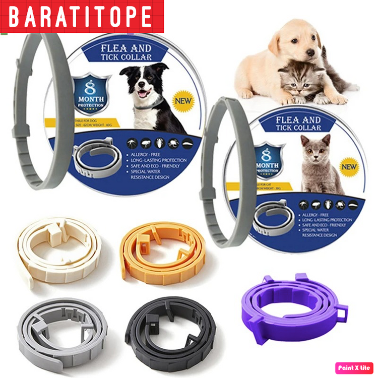 Collar Antipulgas para Perros y Gatos - Protección de 8 Meses